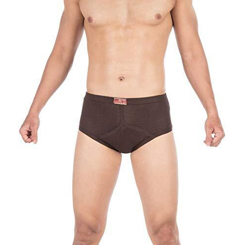Vip Men's Cotton Solid Briefs (Pack Of 4) (Goldcbrown_100_Brown