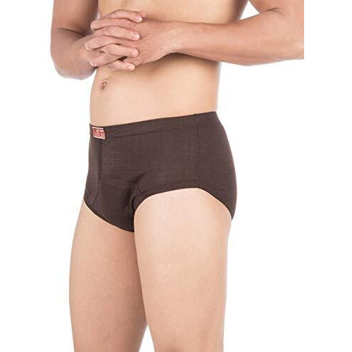 Vip Men's Cotton Solid Briefs (Pack Of 4) (Goldcbrown_100_Brown