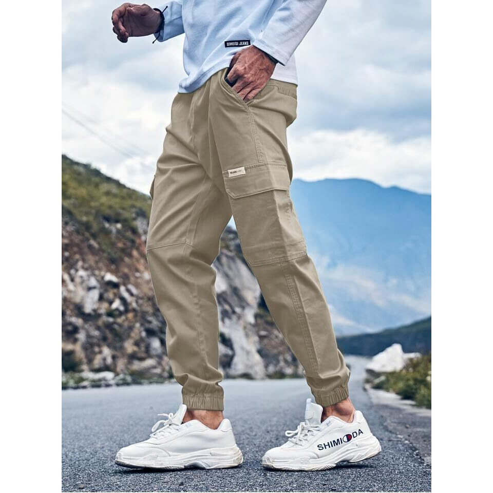 Tagas Men's Loose Casual Mid Rise Pants (Mc-1-Xx-Khakhi-34_Khaki