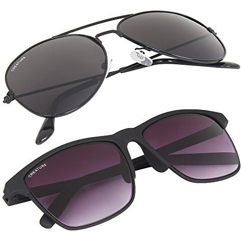 Creature Unisex Sunglasses Combo With Uv Protection (Lens-Jet-Black/Purple||Frame-Black||Sun-004 Doit-001)