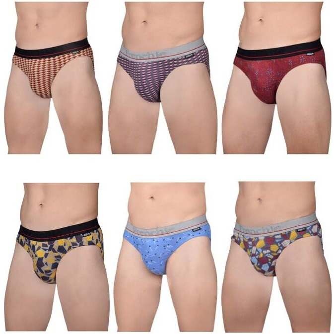 Frenchie Designer Printed Outer Elastic Men's Soft Cotton Briefs | Combo Briefs For Men