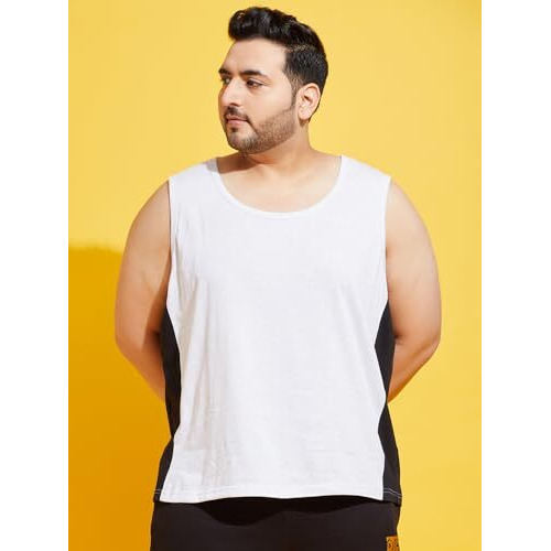 Bigbanana Plus Size Men's Regular Fit Solid Innerwear Vest (Snow-10,Grey,3Xl)