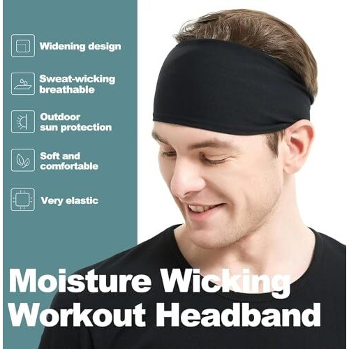 Paropkar 2 Design Multi Sports Headbnad Breathable Sweat Wicking Sweatband Wristband Headbands For Men Women Boys Girls (Royal Blue)