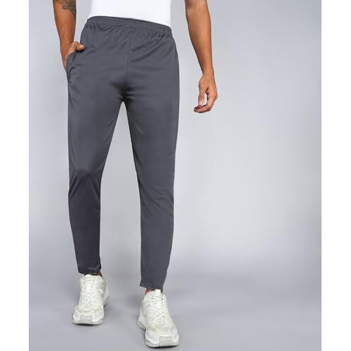 Shiv Textiles Men's Solid Lycra Full Elastic Regular Jogger Track Pant (Dark Grey-Large)