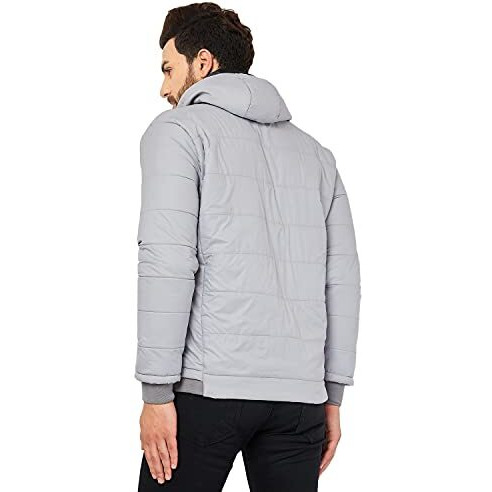 Ben Martin Men's Winter Nylon Standard Length Stylish Biker Casual Bomber Jacket Grey 2Xl