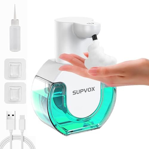 Supvox Smart Auto Soap Dispenser Soap Foamer Dispenser No-Touch Automatic Soap Dispenser Fine Foam Dispenser 430Ml Hand Wash Soap Foamer Handwash Dispenser For Kitchen Bathroom Office Public Area