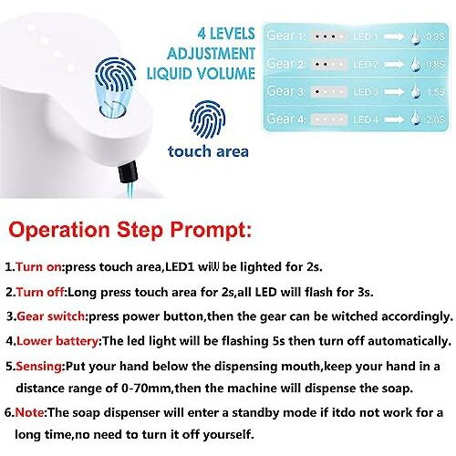 Supvox Smart Auto Soap Dispenser Soap Foamer Dispenser No-Touch Automatic Soap Dispenser Fine Foam Dispenser 430Ml Hand Wash Soap Foamer Handwash Dispenser For Kitchen Bathroom Office Public Area