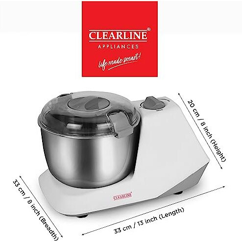 Clearline Automatic Electric Atta Kneader Dough Maker With Stainless Steel, Smart Atta Kneader Mixer And Dough Kneader Machine, Dough Mixer Machine With 650 Watts Power