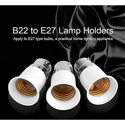 Sichumaria B22 To E27 Bulb Converter Screw Bulb Holder Screw To Light Bulb Adapter Converter For Led Halogen Cfl Light Lamp(Copper, White, Pack Of 4)