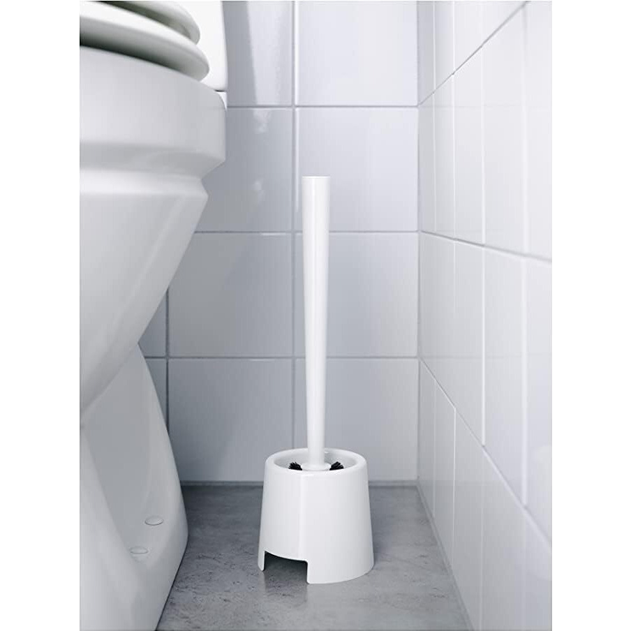 Ikea Plastic Bolmen Toilet Brush/Holder By Flavouredlove (White), Pack Of 1
