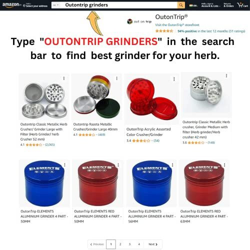 Outontrip Classic Metallic Herb Crusher/Grinder Large With Filter (Herb Grinder/Herb Crusher 52 Mm)