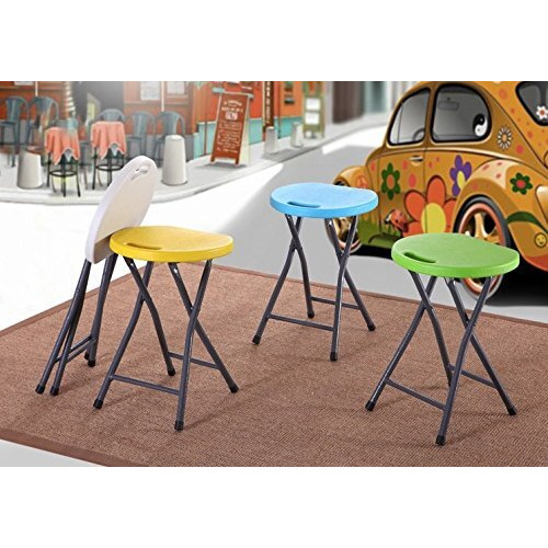 Parasnath Folding Plastic Stool (Color Randomly Selected), 31 Cm, Multicolor
