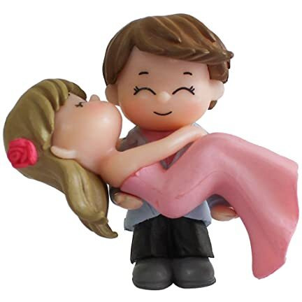Tied Ribbons Valentine Gift For Girlfriend Boyfriend Husband Wife Girls Boys - Decorative Cute Romantic Couple Miniature Showpiece Statue (Multi, Resin)
