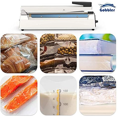 Gobbler 12" Inch 300Mm Impulse Sealer Electric Heat Sealing Machine For Plastic Bags - Durable Metal Body (Pfs-300 Mt)