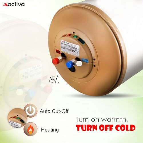 Activa 15 L Storage 2 Kva Special Anti Rust Coating 0.75 Mm Ss Tank Geyser With Temperature Meter Abs Top Bottom With Free Installation Kit And Adjustable Outer Thermostat 5 Years Warranty,Wall