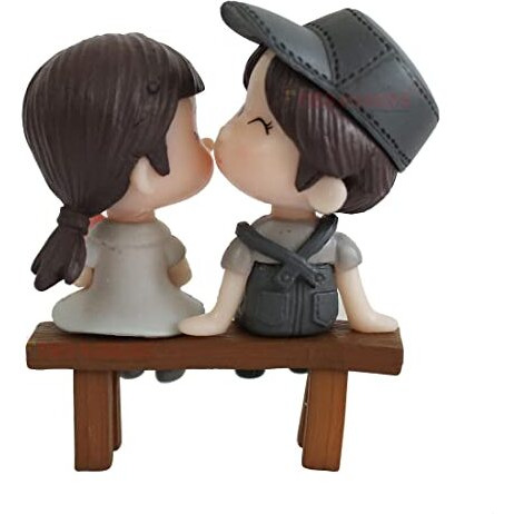 Tied Ribbons Valentine Romantic Love Couple Decorative Miniature Showpiece Birthday Valentine Gift For Girlfriend Boyfriend Husband Wife (Multi, Resin) - Wedding Anniversary Birthday Valentine Gifts