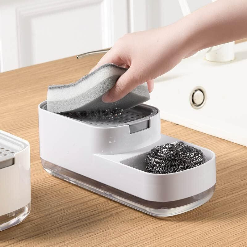 Silencio Plastic Soap Dispenser For Kitchen And Bathroom - Countertop Pump For Liquid Dish Soap - Addy Sink Soap Holder