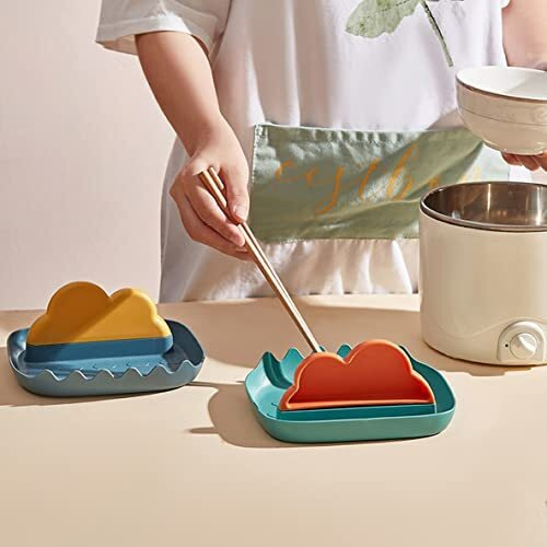Wolpin 1 Pc Spoon Holder Spatula Holder For Kitchen Spoon Rest Cooking Utensil Plastic Stand Pan Cover Lid Rack Pot Clips Support Ladle Organizer Tool (17 X 15 X 8 Cm)