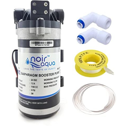 Noir Aqua Ro Booster Pump Motor 100 Gpd Heavy Duty Diaphragm Motor, Input 24V Dc, 100% Copper Winding, 2 Year Warranty, Suitable For All Water Purifiers, Diaphragm Booster Pump