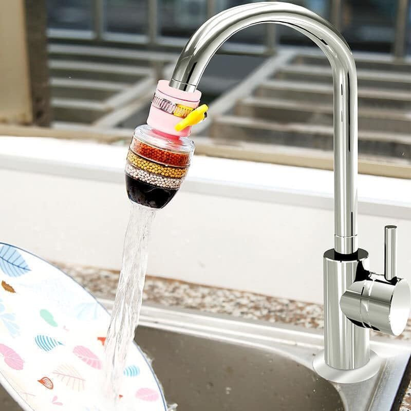 Helsta Activated Carbon Faucet Water Filters Universal Interface Home Kitchen Faucet Tap Water Tap Filter Multilayer Clean Purifier Filter Cartridge Five Layer Water Filter