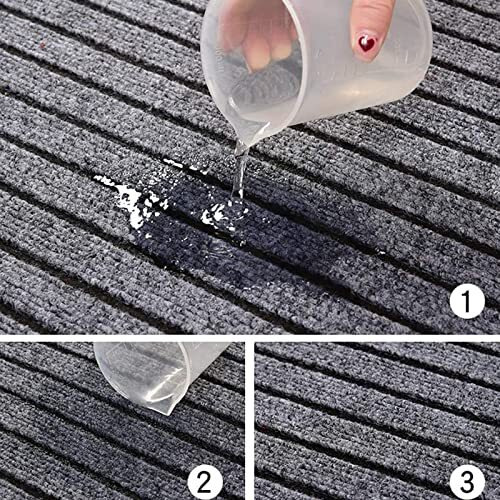 Wolpin Cotton Kitchen Floor Mat Runner With Anti Skid Backing Home Striped Anti Slip Rug (Grey, 40 X 120 Cm)