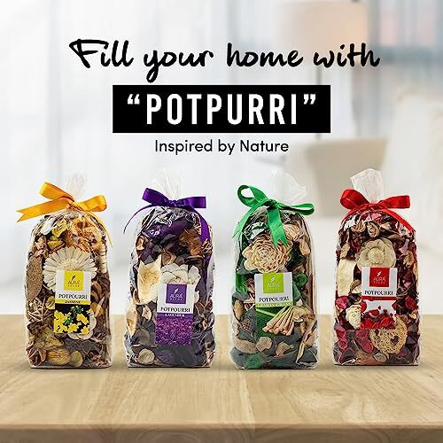Aura Decor Premium Potpourri Flowers Home Fragrance Pack Of 4 (150 Gm Each) (Rose) (Jasmine) (Lavender)(Lemongrass)