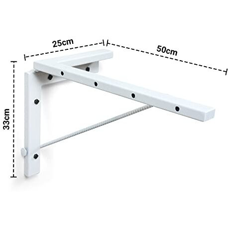 Livzing Foldable Wall Mount Cloth Drying Stand-Wall Stand For Cloth Dress Drying-Cloth Dryer Stand For Balcony-Collapsible Metal Wall Mount Space Saving Cloth Drying Rack-White