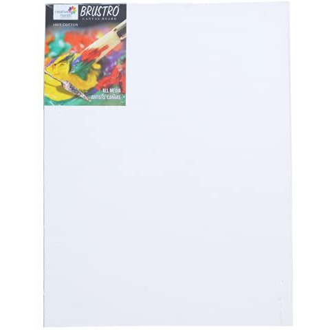 Brustro Artists 100% Cotton Canvas Board | White | 10 X 12 Inch, 4 Mm | Pack Of 1 |Medium Grain, Oil Painting, Strudy, Zero Percolation, Acrylic, Ideal For Students, Professionals