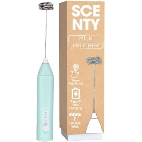Scenty Rechargeable Handheld Milk Frother - 3-Speed Electric Foam Maker For Coffee, Coffee Frother Mixer, Stand-Up Design, For Cream, Latte, Cappuccino Type C Charging 1200 Mah Battery