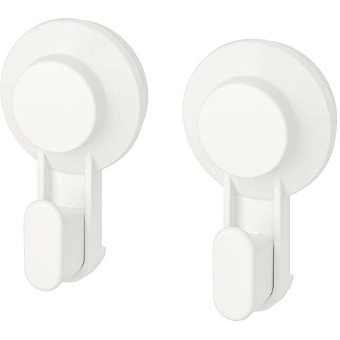 Ikea Tisken Hook With Suction Cup, White(Pack Of 2), Polycarbonate Plastic