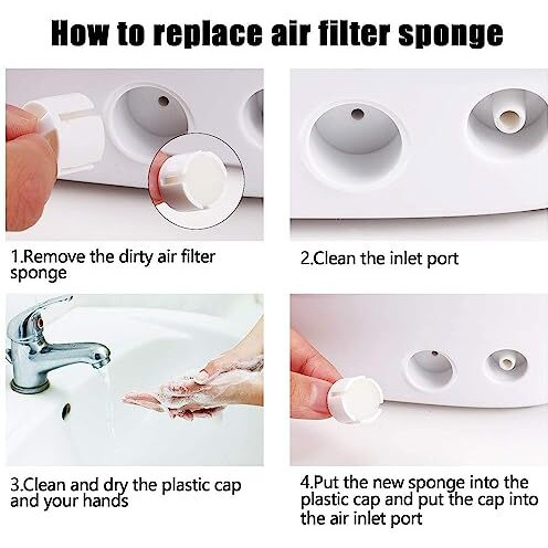 Sahyog Wellness 16 Pieces Replacement Air Filter Sponge For All Brands Of Nebulizers Which Supports Round Cylindrical Shaped Filters (Color Of Filter May Vary), White