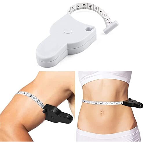 Spareque Body Measuring Tape - Retractable 150Cm Inch Tape With Lock Pin And Push Button For Body Measurement, Fat Measurement, Weight Loss, Sewing, And Tailoring
