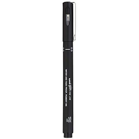 Uniball Pin-200 0.5Mm Fineliner Drawing Pen | Water & Fade Proof Pigment Ink | Ideal For Technical Drawing, Mandala, Calligraphy, Sketching, Doodle Drawing & Diy Crafts | Black Ink, Pack Of 3