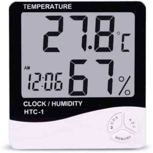 Thermocare Plastic Abstract Lcd Temperature Clock (White)(3.9Wx3.9Lx3.9H Inches) ,Pack Of 1