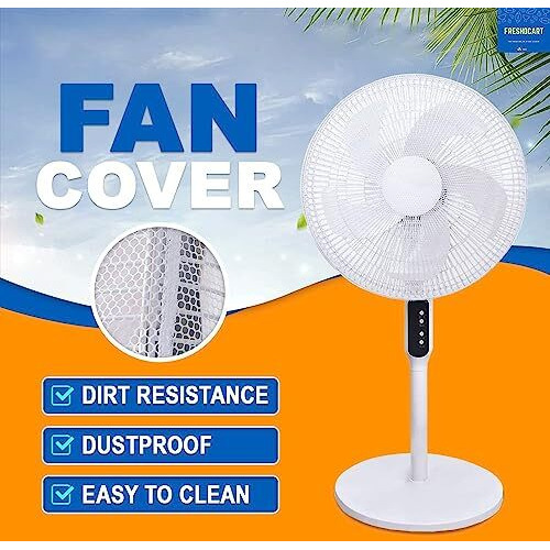 Freshdcart Fdca346 Dust-Proof Finger Protector Fan Cover | Anti-Pinch Hand Protective Cover Net Washable Fan Mesh Cover For Electric Fan Table Fan (Free Size White Pack Of 1)