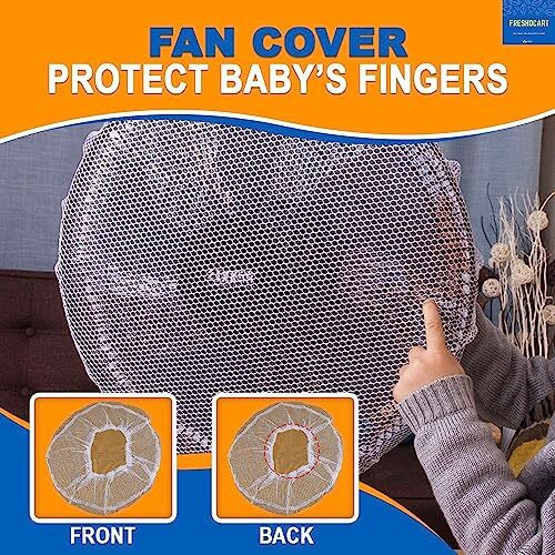 Freshdcart Fdca346 Dust-Proof Finger Protector Fan Cover | Anti-Pinch Hand Protective Cover Net Washable Fan Mesh Cover For Electric Fan Table Fan (Free Size White Pack Of 1)