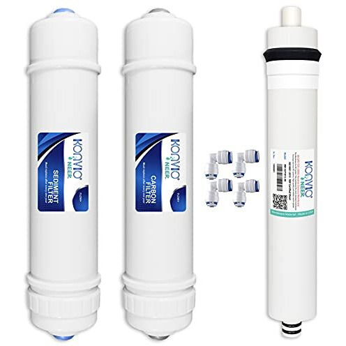 Konvio Neer 80 Gpd Ro Membrane, Carbon Sediment Filter For Water Purifiers, Ro Inline Cartridge(White)