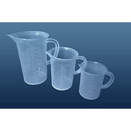Widely Pure Measuring Jug Set 1000Ml, 500Ml, 250Ml With Handle Plastic Transparent Combo Pack Molded In Polypropylene