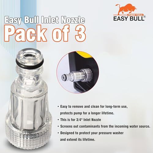 Easybull Inlet Nozzle Pack Of 3 Suitable For Starq Jpt Resqtech Bosch Karcher Pressure Washers