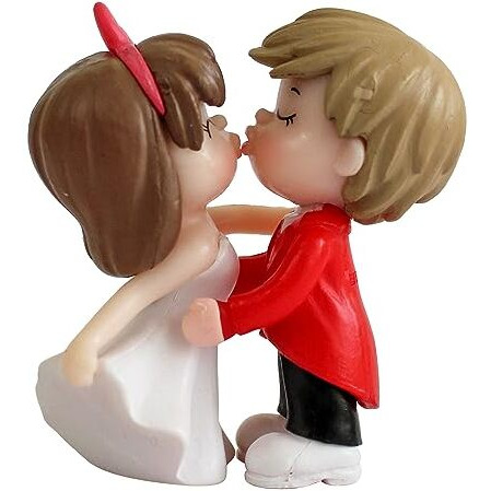 Tied Ribbons Valentine Miniature Romantic Love Hug Couple Statue Decorative Showpiece Decoration Items Gift For Girlfriend Boyfriend Husband Wife Girls Boys (Multi, Resin)