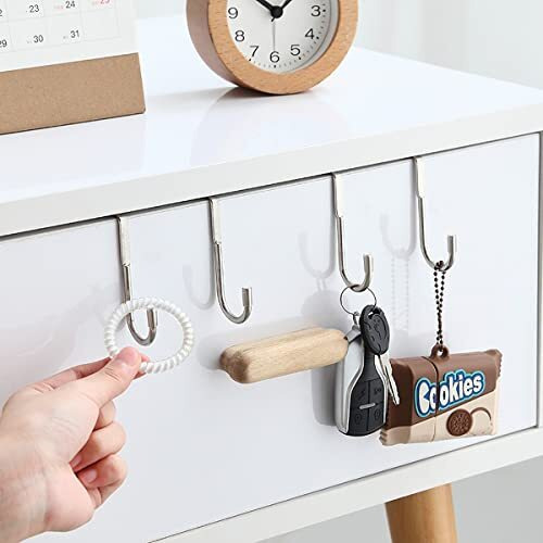 Wolpin 2 Pcs Over The Door Hook Hanger Wall Organiser Detachable Hook Rack For Hanging Towel | Clothes Hanger | Multipurpose Stainless Steel Hooks Nail-Free