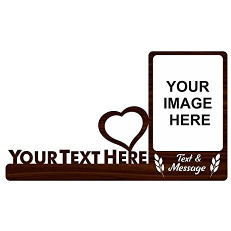 Giftswale Wood Happy Birthday Customized Tabletop Rectangular Photo Frame With Name | Best Gift For, Birthday, Friend, Sister, Girlfriend, Boyfriend. Husband, Wife, Teacher, Brown,32Lx20Wcentimeters