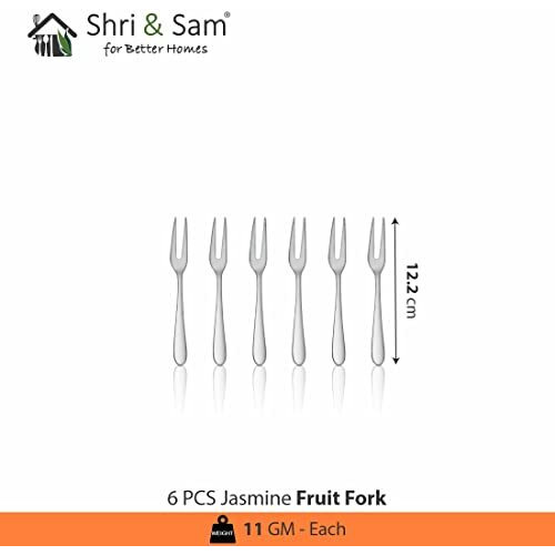 Shri & Sam Stainless Steel Jasmine Fruit Fork,6 Pieces