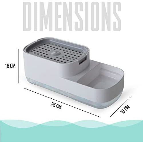 Nyarra Soap Dispenser For Kitchen With Sponge Holder 400Ml, Hollow Design, Durable & Smooth Body, Rust Proof, 3 In 1 Liquid Soap Dispenser, Sink Dish Washing Soap Dispenser Set [Nr-1862]