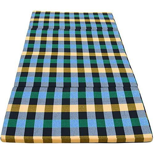Atootfusion 4 Fold 2 Inch Thick Medium Hard Folding Mattress Foldable Movable Light Weight Pure Epe Foam With Polly Cotton Cover Light Weight Mattress For Travel, Picnic (2 Inch Single Bed, 72X35X2, Multicolor)