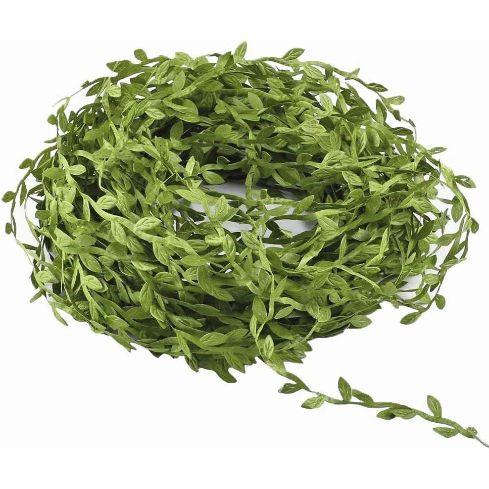 65 Ft Artificial Vines,Artificial Eucalyptus Leaf Garland Fake Hanging Plants Leaves Wreath Foliage Green Leaves Ribbon Decorative Wreath Accessory Wedding Wall Crafts Party Dcor Cottagecore