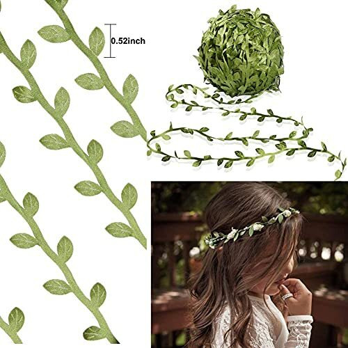 65 Ft Artificial Vines,Artificial Eucalyptus Leaf Garland Fake Hanging Plants Leaves Wreath Foliage Green Leaves Ribbon Decorative Wreath Accessory Wedding Wall Crafts Party Dcor Cottagecore