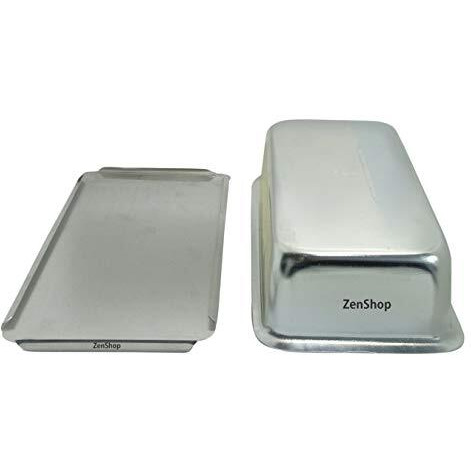 Zenshop Large Aluminium Multipurpose Uses For Ice Cream/Bread/Cake With Lid For 1Kg, Color Silver (1 Piece)
