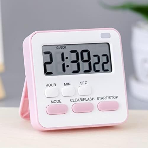 Beloxy Digital Kitchen Timer & Stopwatch - Large Digit Countdown, Loud Alarm, Magnetic Back Stand Ideal For Cooking, Baking, Stop Watch Timer For Study Table Accessories For Students