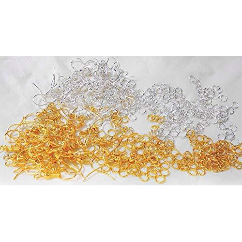 Advancedestore Combo Of Earring Hooks & Jump Rings Specially For Jewellery Making For Women, Golden & Silver Finish - Pack 0F 100 Pcs.Each